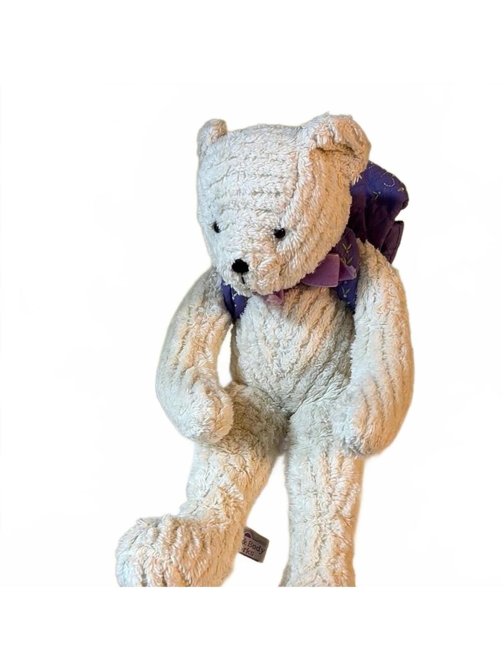 Bath & Body Works Cream and Purple Plush Bear